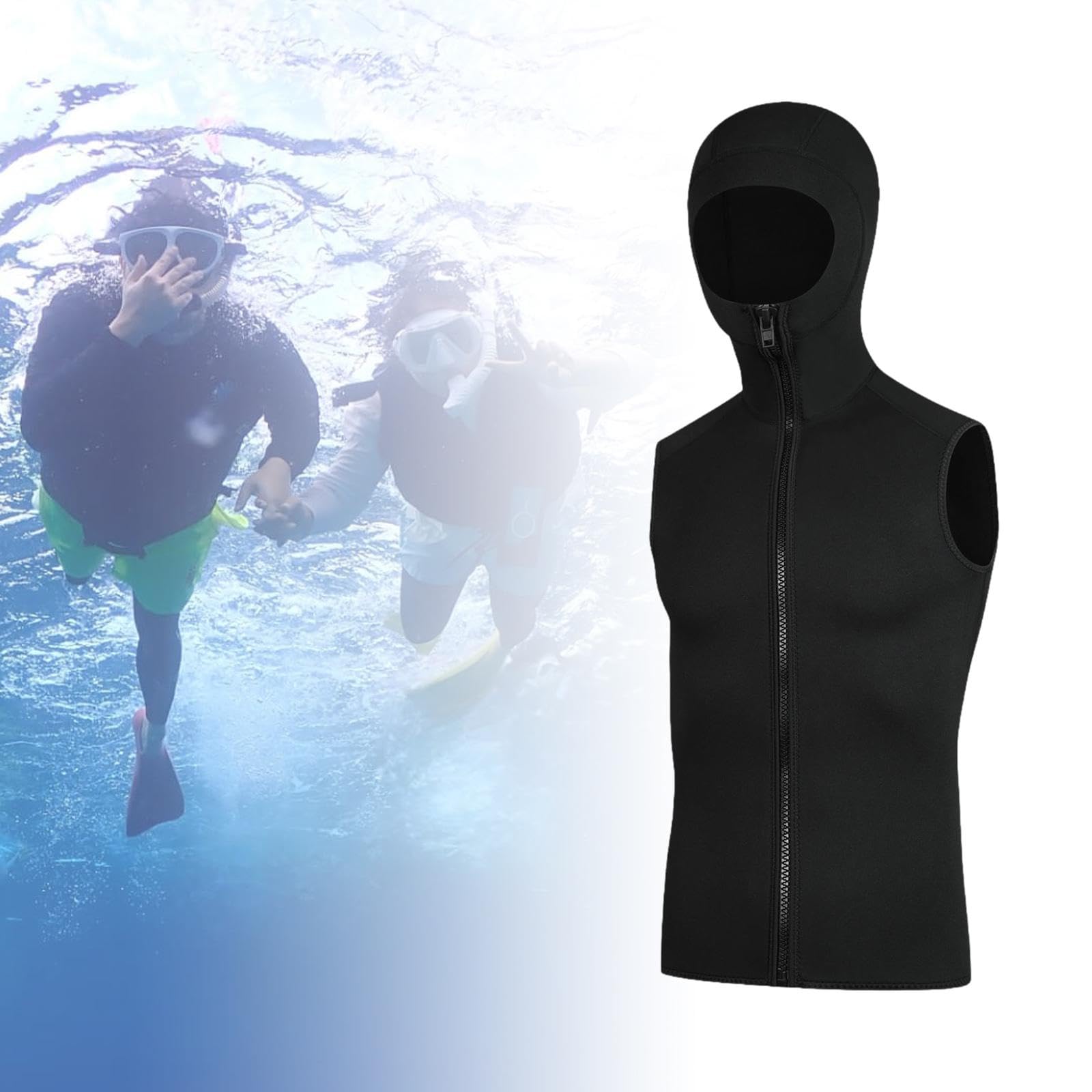 Baoblaze 3mm Neoprenanzug Kapuze mit Kapuzen mit Kapuzenheizung Warm 3 Mm Tauchweste Zum Schnorcheln Kajelfahren