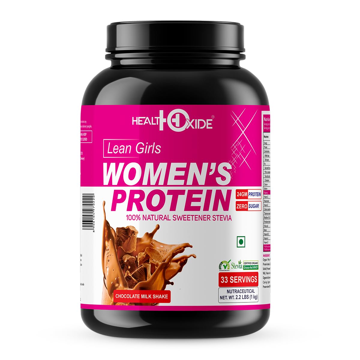 Healthoxide Women Protein Powder Lean Girl with 100% Natural Sweetner Stevia Chocolate Flavore (1 kg)