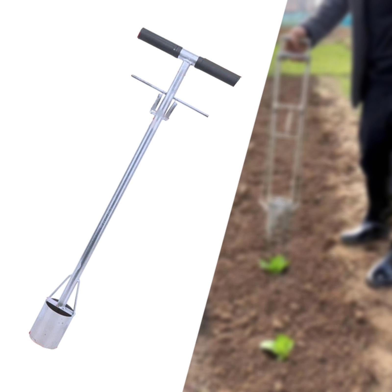 Bodensammler Langlebige Edelstahlausführung Pflanzenumsetzer mit Ergonomischem Griff Tragbarer Unkrautstecher Grabfunktion für Gärten Grünflächen Und, 7.7 Cm Durchmesser