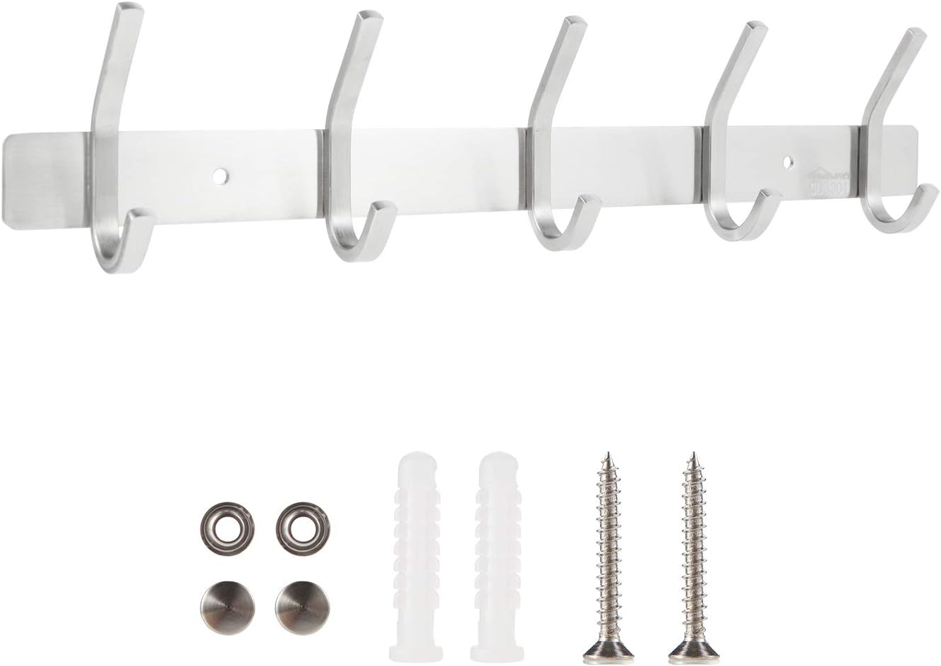 Coat Rack Homemake Towel Hook with 5 Hangers Wall Mounted Heavy Duty Metal Storage Organizer for Bathroom Kitchen Bedroom Door