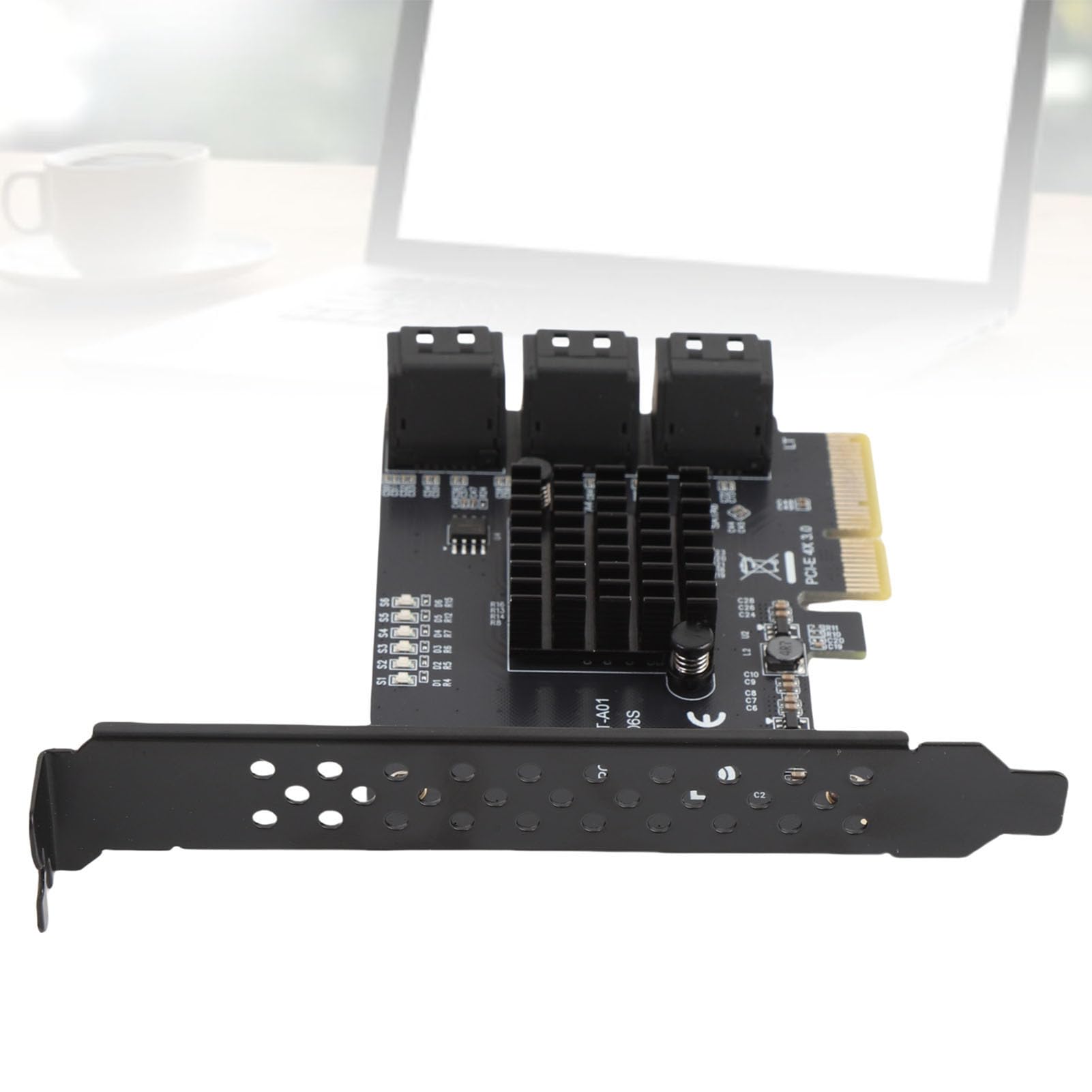 Generic Scheda di Estensione PCIE a Serial ATA3.0 per Trasferimento Dati Rapido a 6 Porte per Prestazioni Efficienti, per Vari Sistemi Operativi Resina e Ferro
