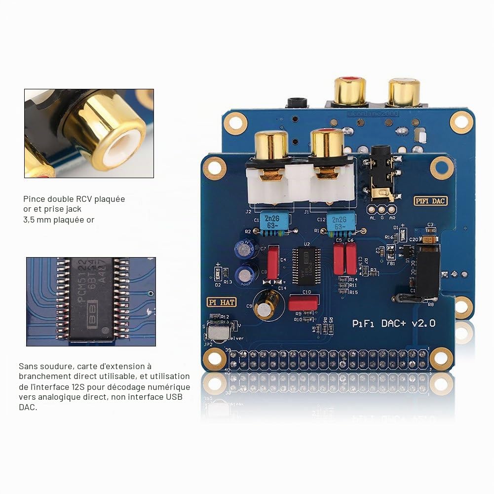 I2S Interface PiFi Digi DAC + HiFi Carte Audio numérique Digi Compatible pour B + a + 2B 3B (64 Bits)