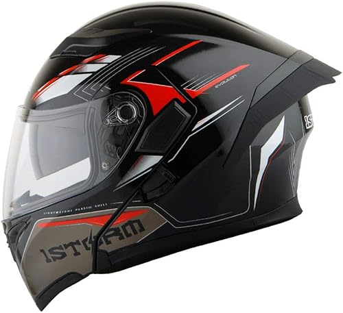 Miniatura 6 de 1Storm Casco modular de cara completa para motocicleta con doble visera abatible, protector solar HB89