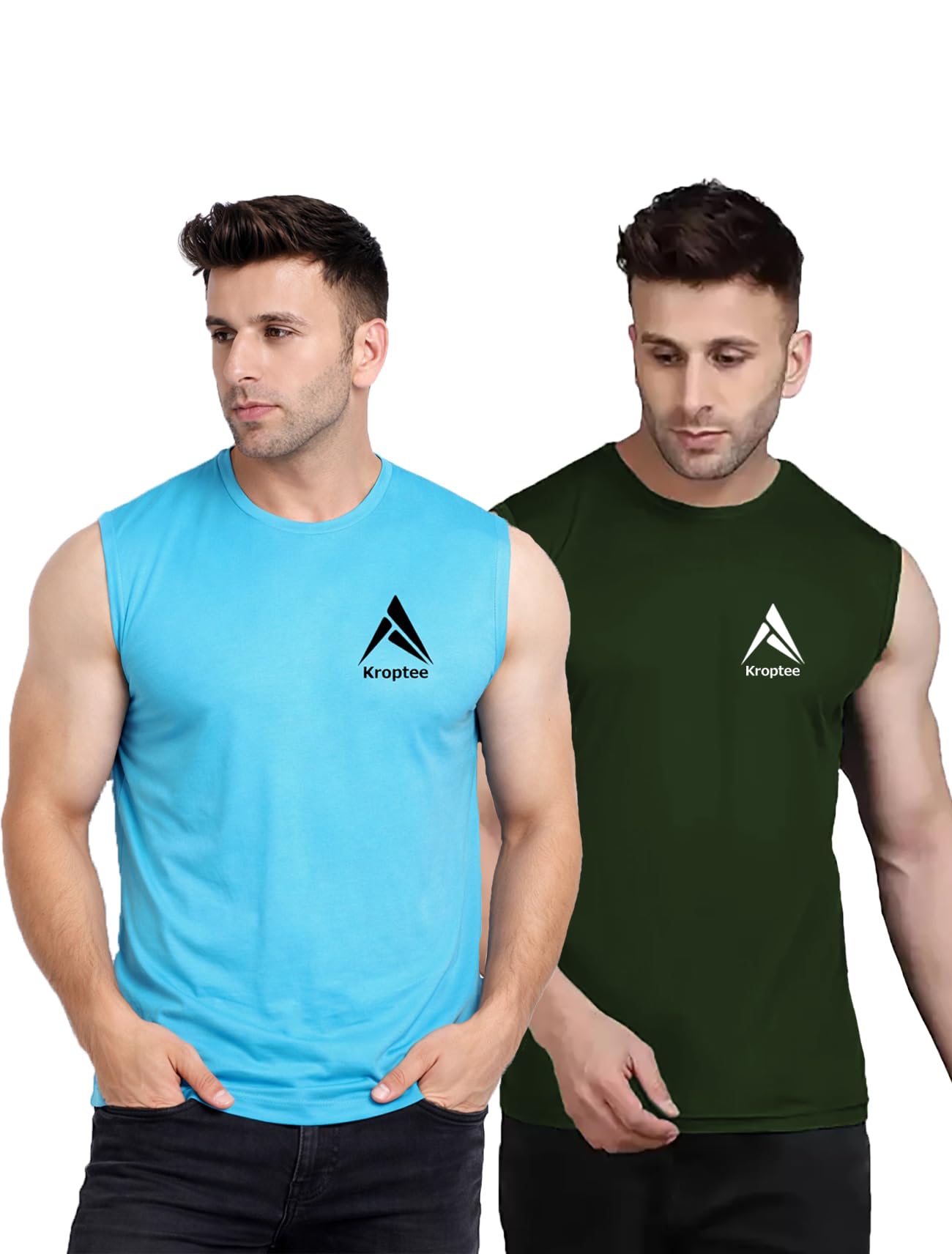 kroptee Stylish Vest for Men |Ganji for Boys - Perfect for Gym Workouts,| Men's Tank Top Regular fit|Cotton Combo Pack of 2 Sports Vest-picture-35