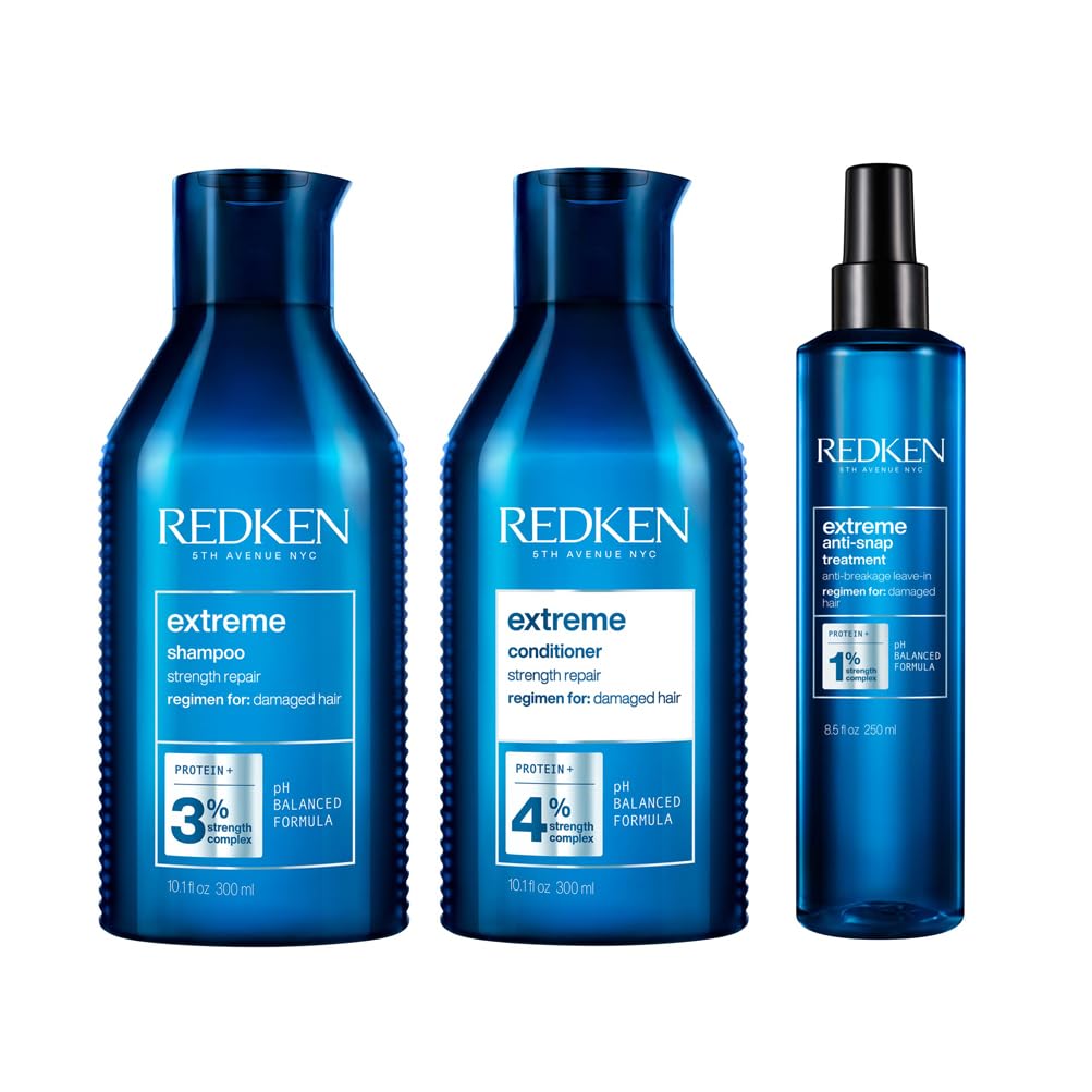 Redken, Routine Fortifiante pour Cheveux Cassants, Renforce et Répare la Fibre, Protège contre la Casse, Protéines et Fortifying Complex, Extreme