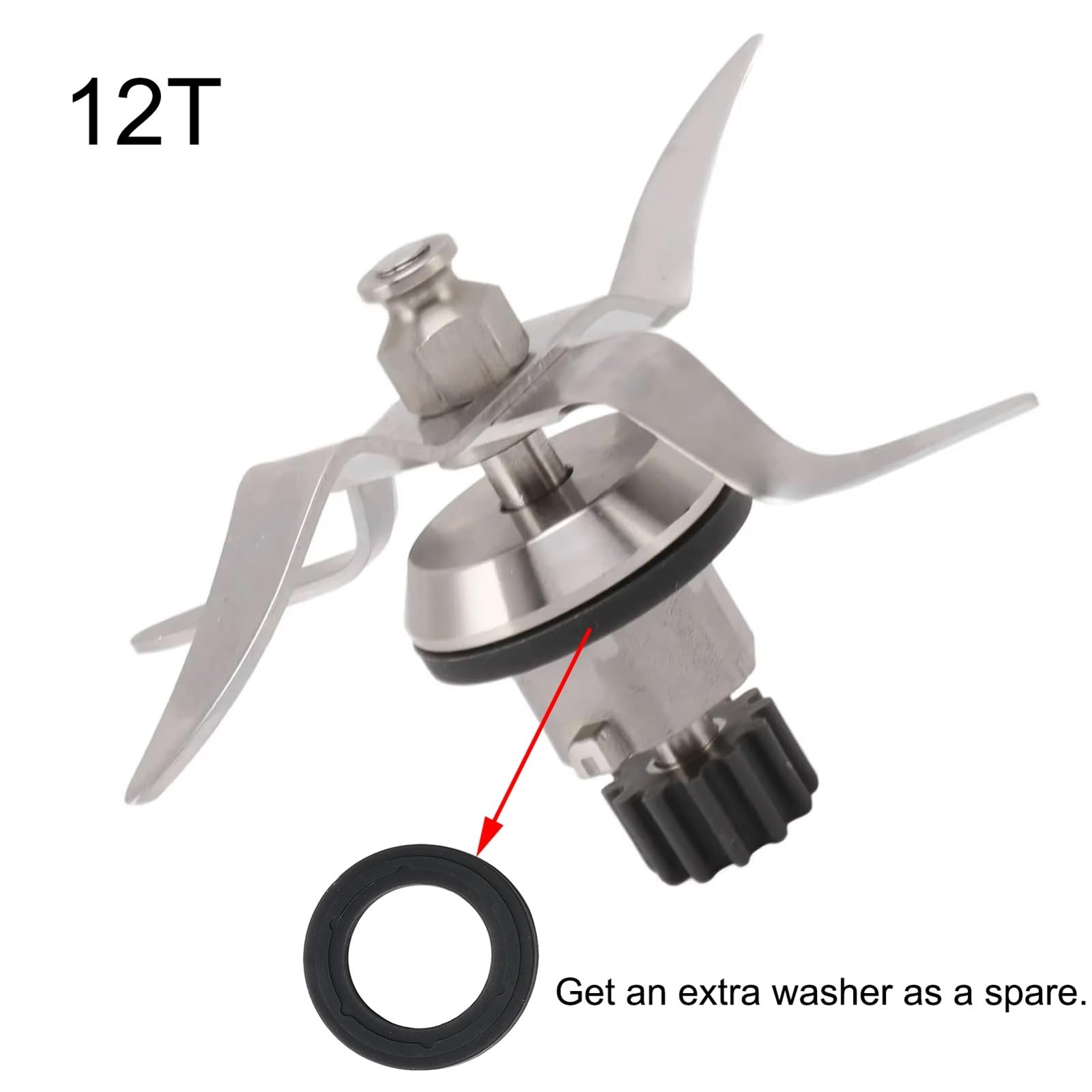 Lama per frullatore compatibile con Monsieur Cuisine Plus Silvercrest SKMK1200A1/B2, acciaio inossidabile, 4 lame, 12 denti