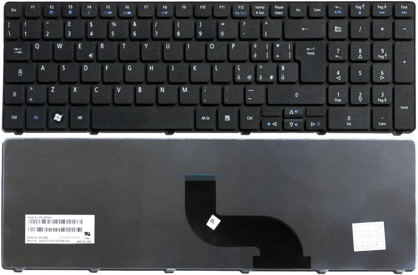 Tastiera di Ricambio per Notebook Acer Aspire 5750G 5750 5745G 5745P 5738 5738DG 5738DZG 5738PG 5738PZG 5738Z 5738ZG 5739 5740 5740G 5800 5810T 5750Z 5552G 5342 5338
