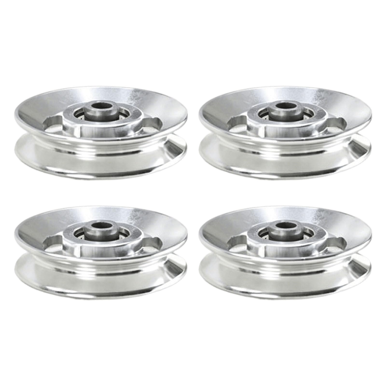 4 Pack 90mm Aluminum Exercise Pulley with Metal Bearings for Strength Training Equipment and Home Gym Setup Commercial Grade Workout Pulley