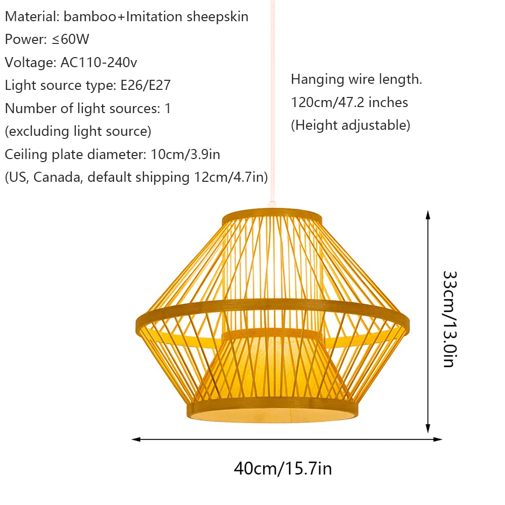 Nowa Wisząca Lampa W Stylu Chińskim Do Dekoracji Domu Klasyczna Lampa Wisząca Z Bambusa Spersonalizowana Lampa Sufitowa Z Wikliny Kopuły W Kolorze Podstawowym Do Restauracji