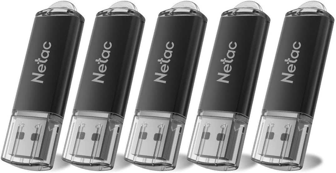 Netac 5 Pack 16GB USB 2.0 Flash Drives, 16GB Thumb Drives Memory Stick Jump Drive with Indicative Red Light