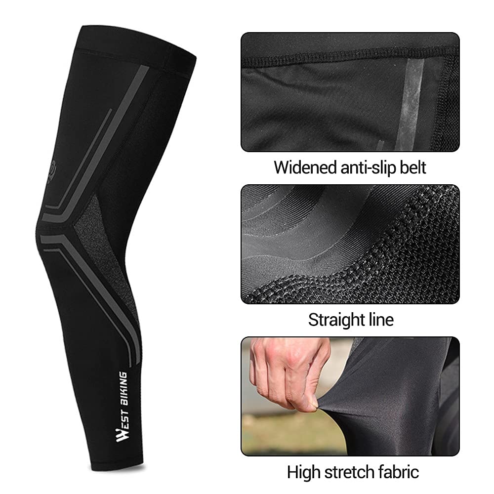 MiOYOOW Radsport Knielinge, Beinstulpen UV Sonnenschutz Anti Rutschen für Herren Damen Kinder Jugend