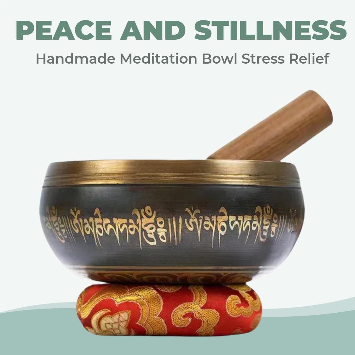 Klangschalen Set, Tibetische Meditation Stressabbau, Zen-Dekor, Schale handgefertigt in Nepal für Heilung Achtsamkeit Singing Bowl