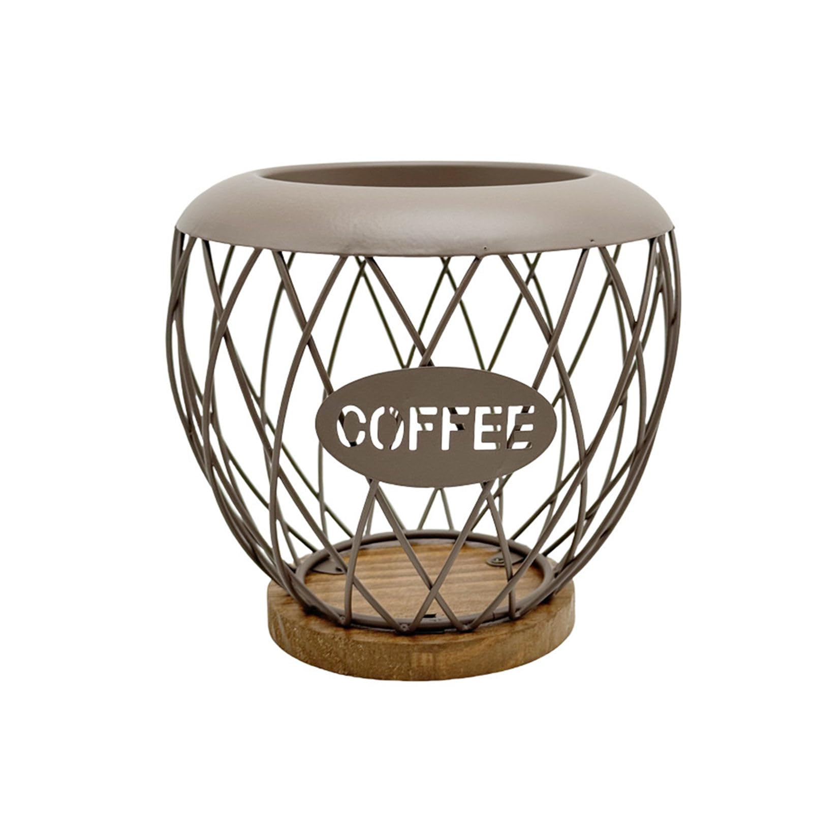 HDOYTXXM Geometric Coffee Pods Rack Iron Wood Sturdy Storage Organizers for Countertops Compact Kitchen Decors Modern Coffee Pods Dispenser