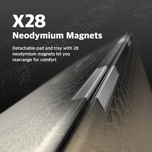 Miniatura 3 de POUT H3 SplitMax - Alfombrilla de mouse de carga inalámbrica 3 en 1, cargador Qi rápido, alfombrilla para mouse y organizador de bandeja magnética,