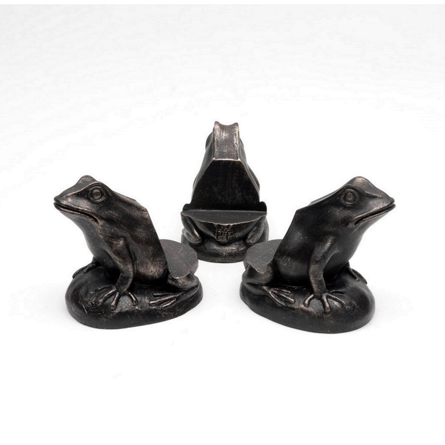 Potty Feet Bronze Plant Risers For Pots. Decorative Feet For Planters. Use Indoor And Outdoor To Improve Airflow And Drainage. Hand Painted Toad Set Of 3
