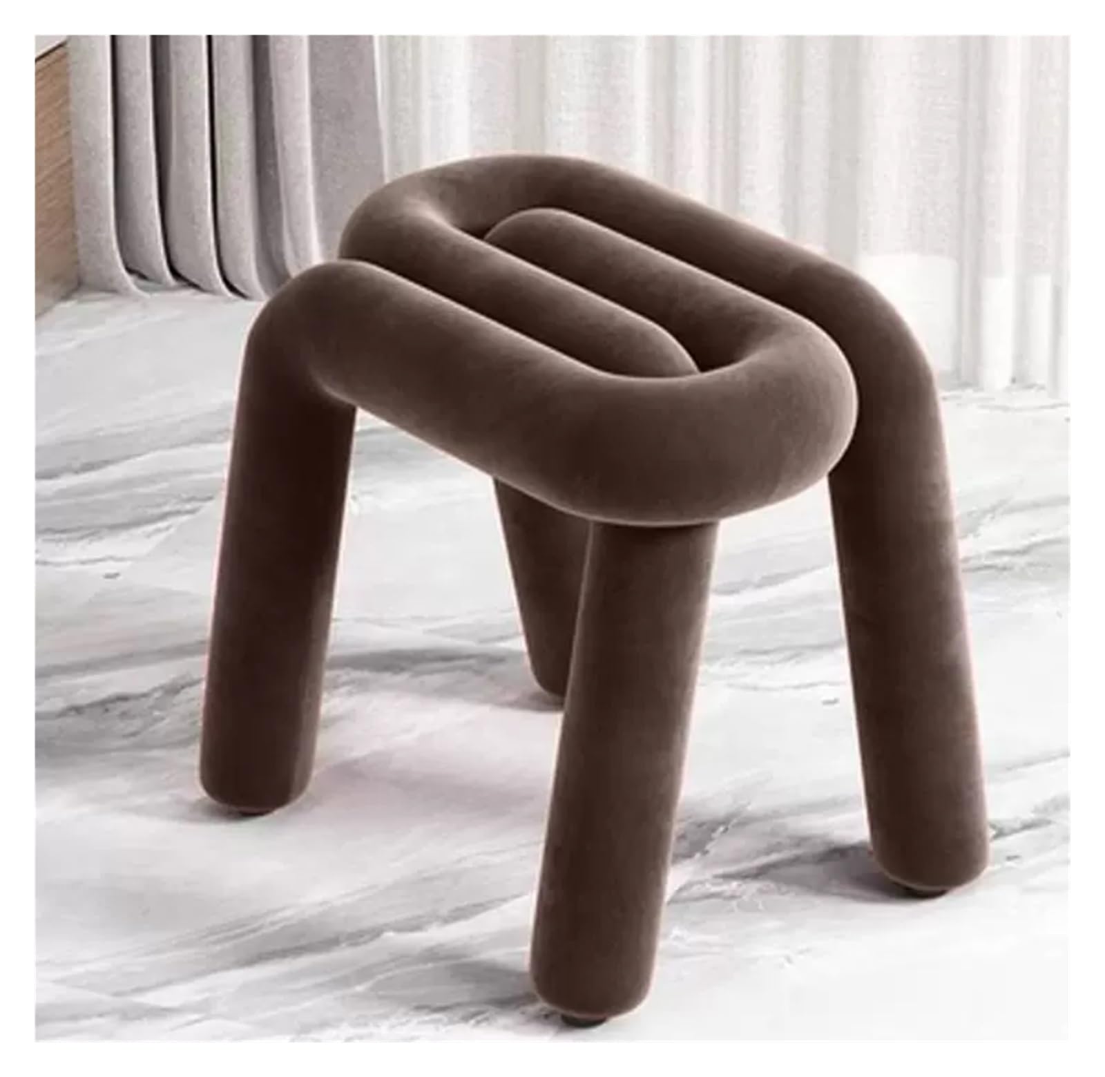 Taburete ajustable para maquillaje con almacenamiento y patas de acero estables