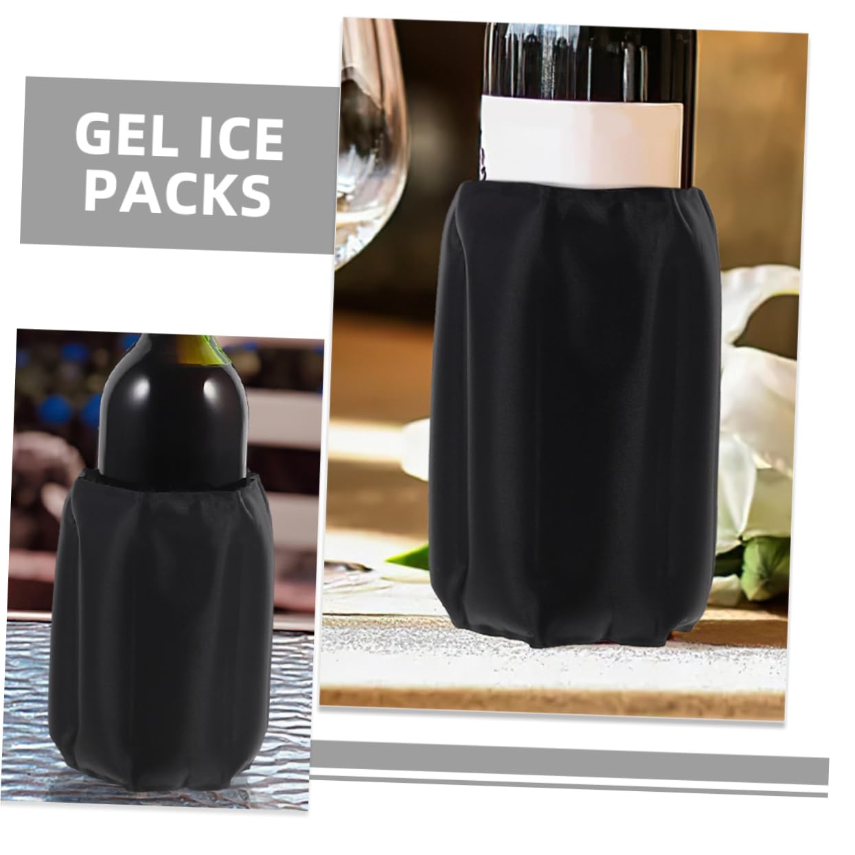 Manica Raffreddatore Vino 2 Pezzi, Custodia Gel Riutilizzabile