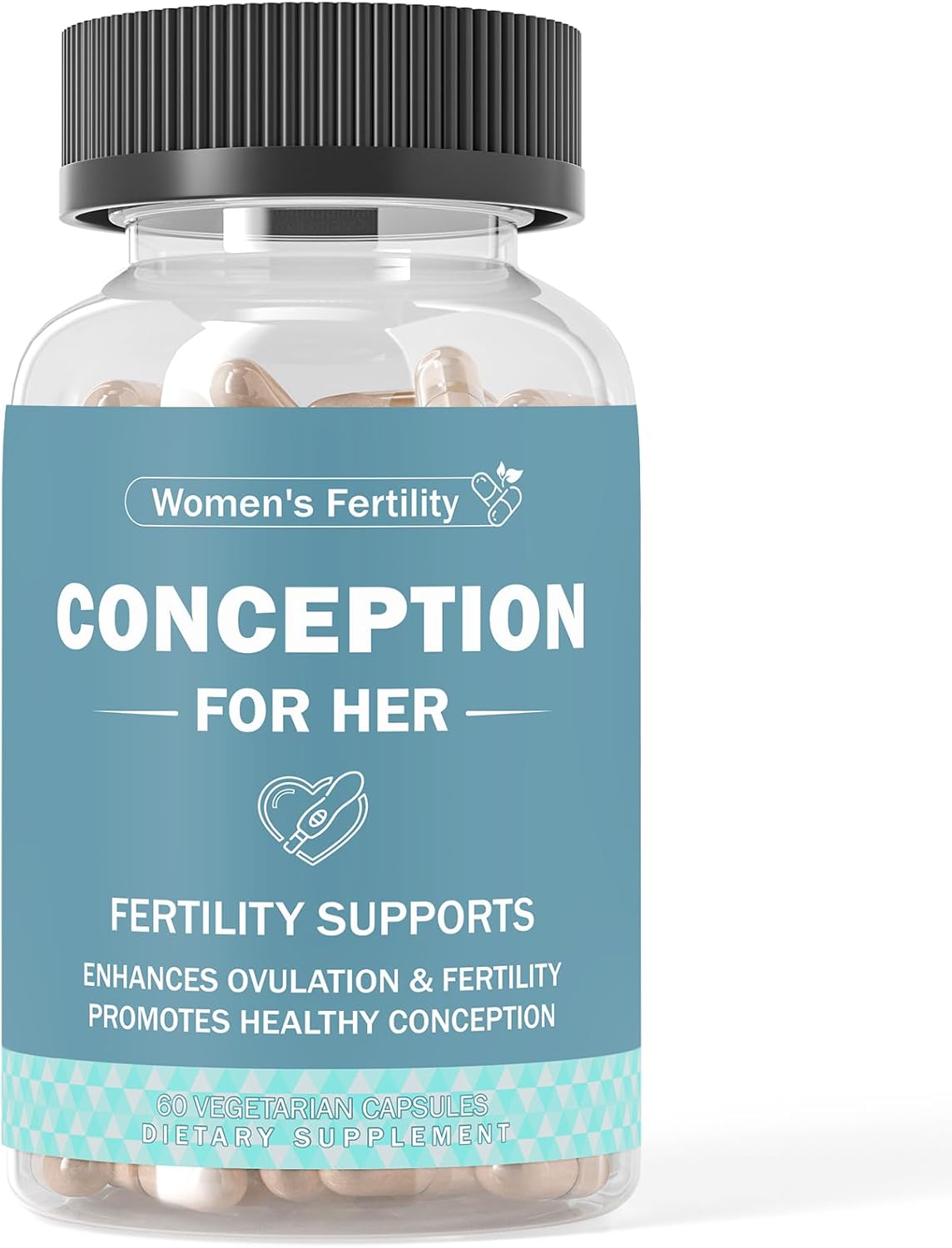 Fertility Support Supplement for Women – Promotes Ovulation, Hormonal Balance & Regular Cycles – Prenatal Vitamin with Myo-Inositol, Folate, Folic Acid, Vitex – 60 Capsules