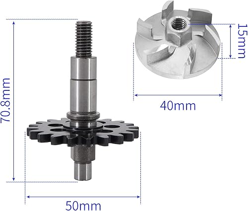 Miniatura 4 de Kit de engranajes de eje impulsor de bomba de agua para Yamaha YZ250F 2001-2013, 5NL-12459-00-00, 5XC-12459-00-00