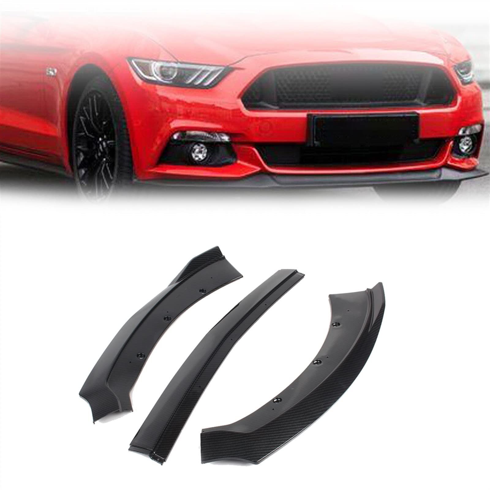 Kit carrosserie et lèvre de pare-chocs avant look carbone pour Ford Mustang 15-17
