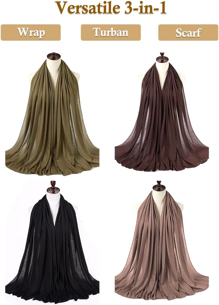 Head Wraps for Black Women Stretch Headwraps Large Hair Wraps Hijab Scarves for Muslim Head Scarf Turban Headbands - Image 2