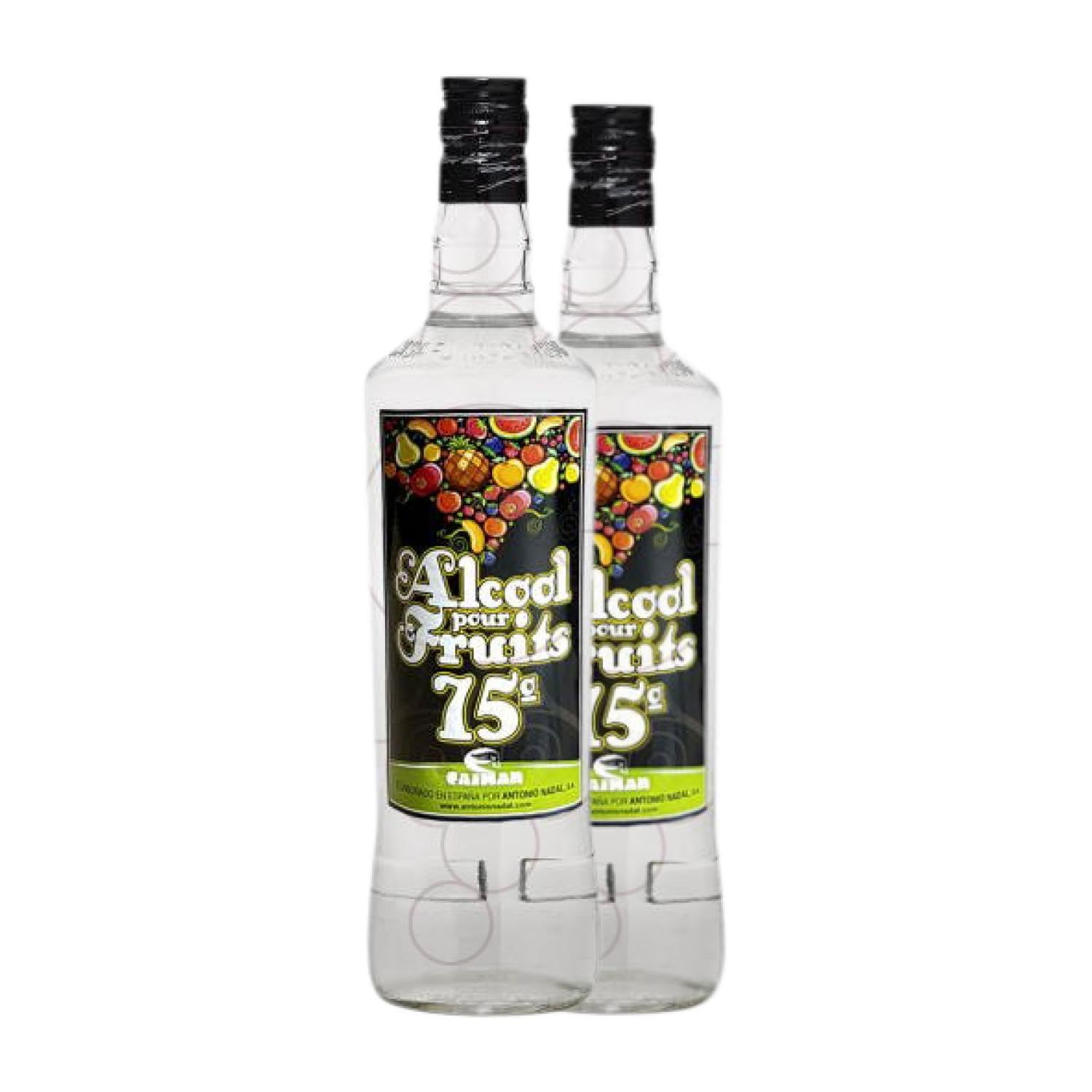 Orujo Antonio Nadal Aguardiente Alcool pour Fruits Caimán 75º Botella Misil 1 L (Caja de 2 Botella Misil de 1 L)