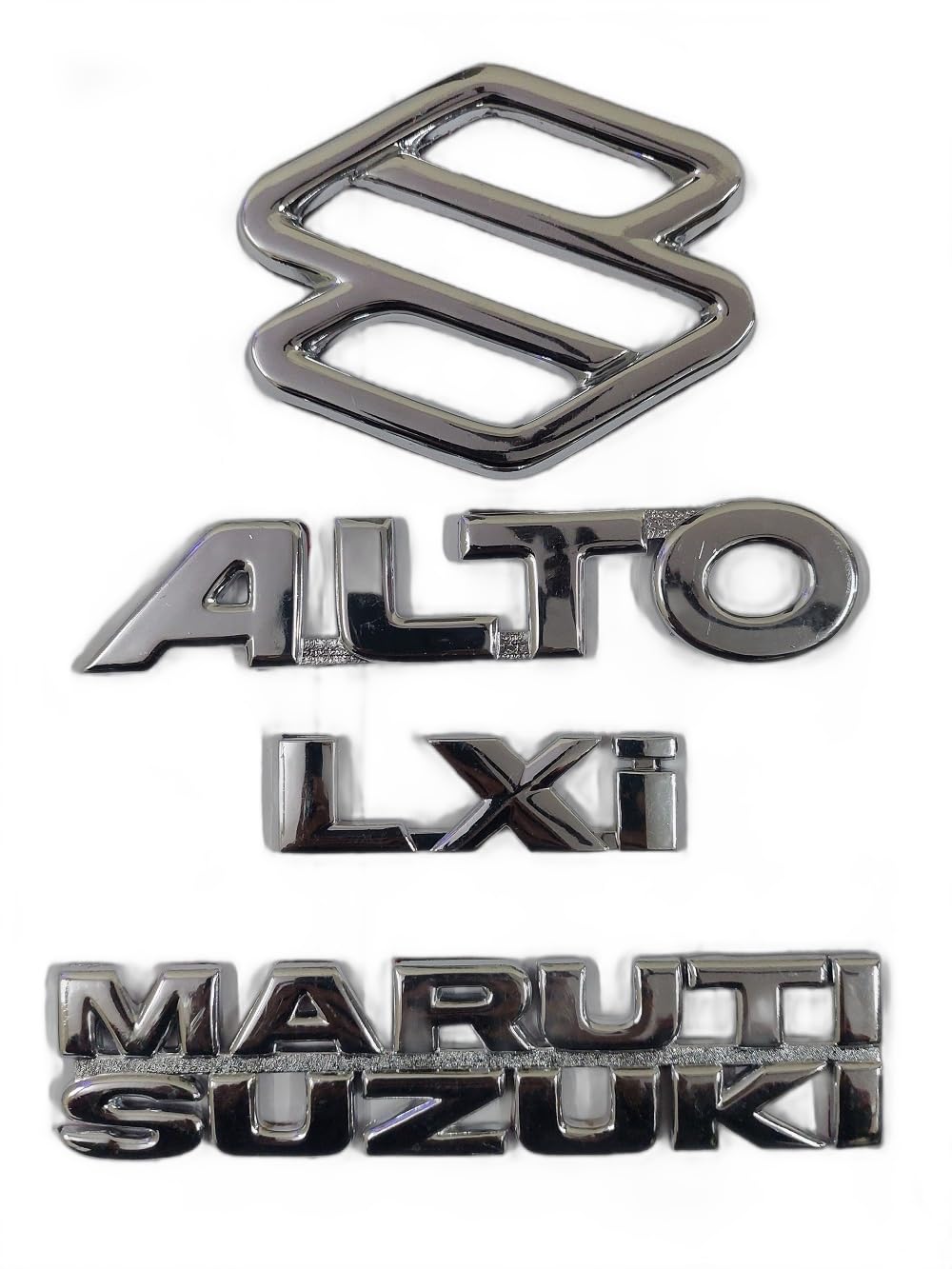 Car Emblem Monogram Logo Badge Decals Sticker Full Chrome Plastic for Maruti Suzuki Alto LXI-image-2