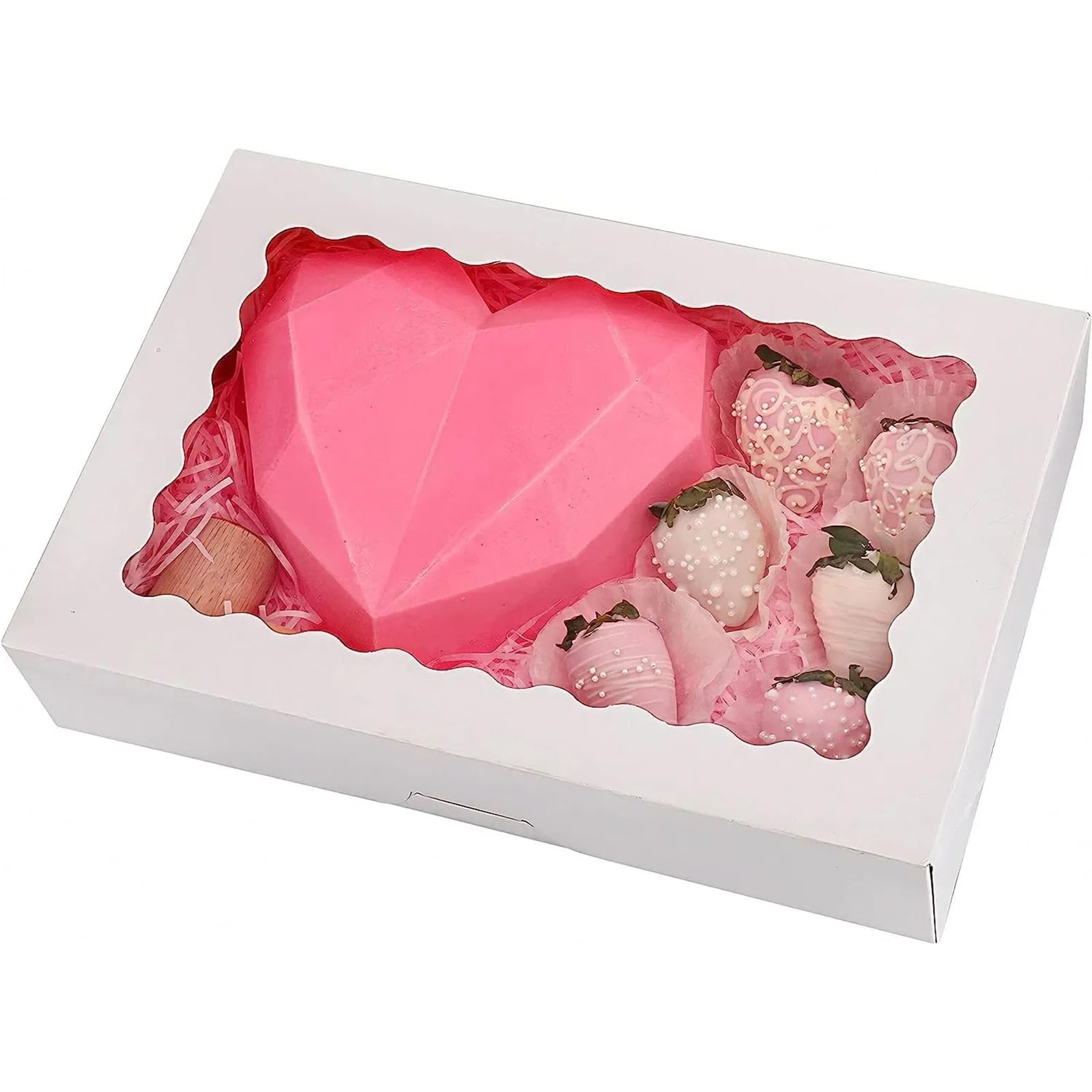 Caja Para Tartas Cajas multiusos for repostería con ventana, for galletas, dulces, tartas, magdalenas y donuts(White20pcs)