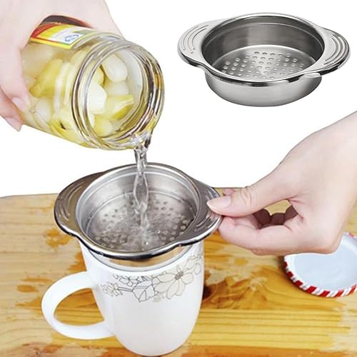 Colador de lata de alimentos de acero inoxidable plateado, colador de lata, prensa de colador de atún, colador de enlatado de acero de grado
