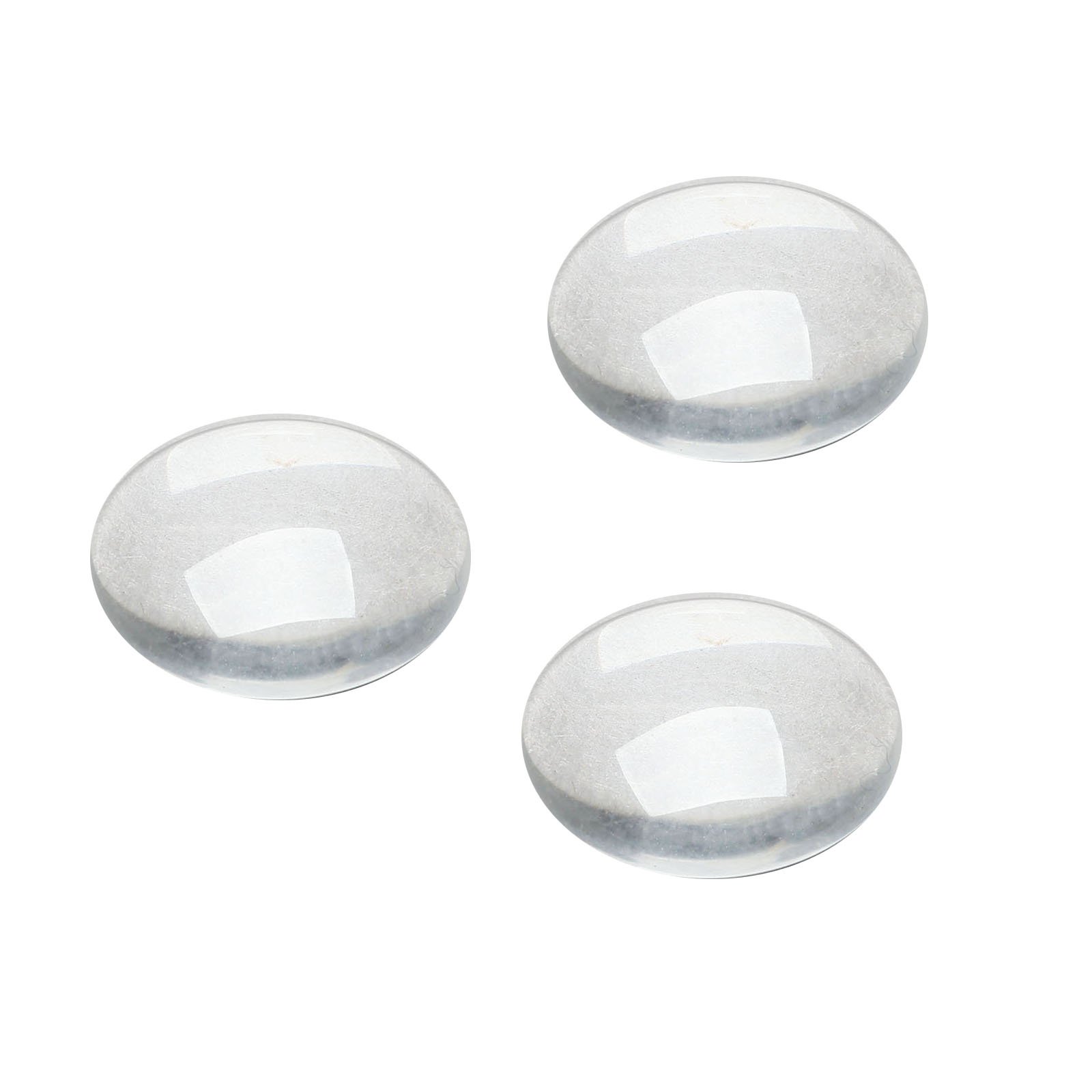 Dophee 50PCS Crystal Clear Round Cabochon, 16mm Transparent Glass Cabochons Flat Back Glass Dome Tile for Jewellery Making Photo Pendant Necklaces Craft
