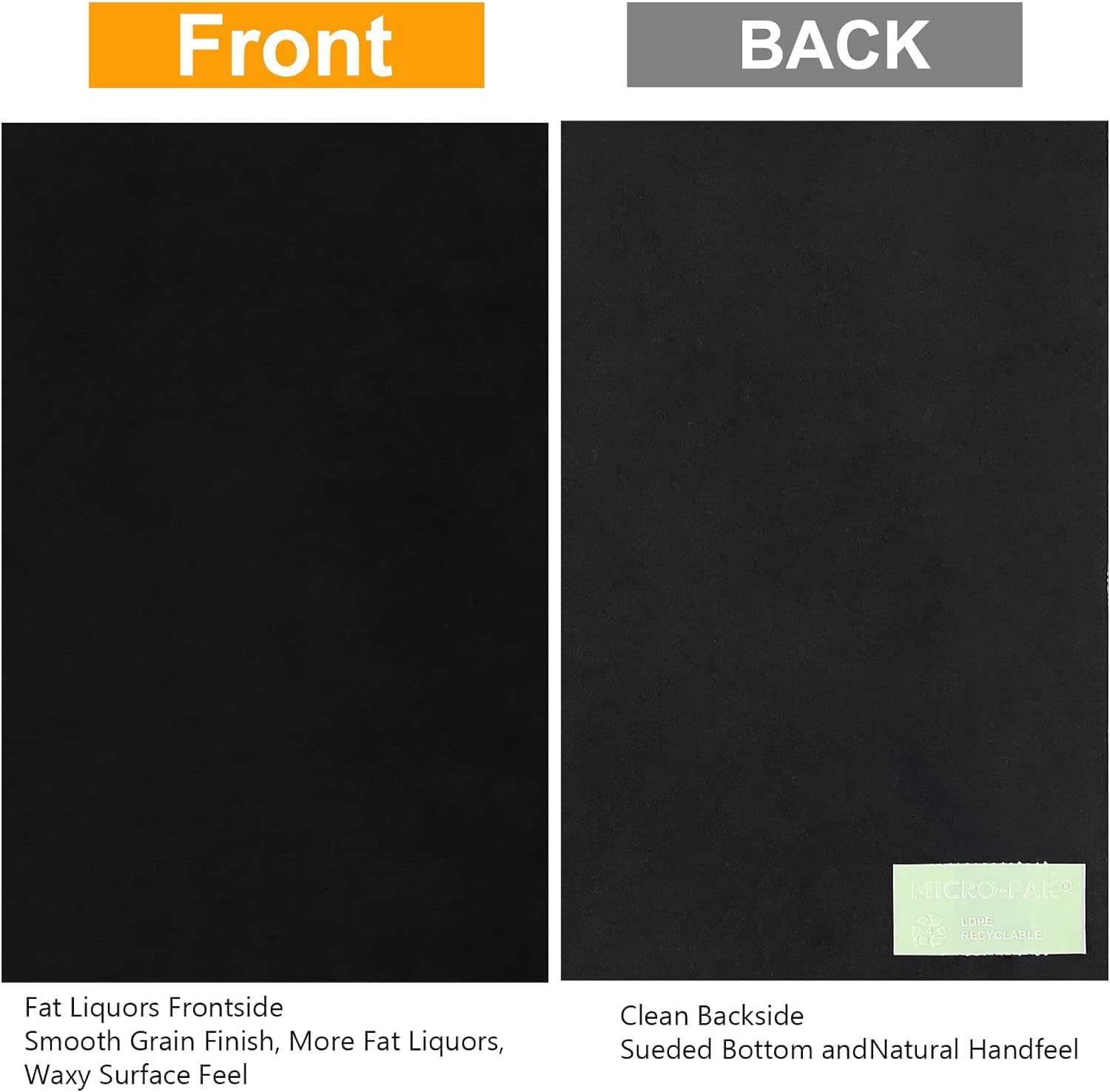 1mm Leather LWG Certified Leather in Bulk 12''X24'' Leather Sheets + Cord + Wallet Kit - Leather Repair Patch parches de Cuero para sofá Leather Sheets 2-3 OZ (Black)