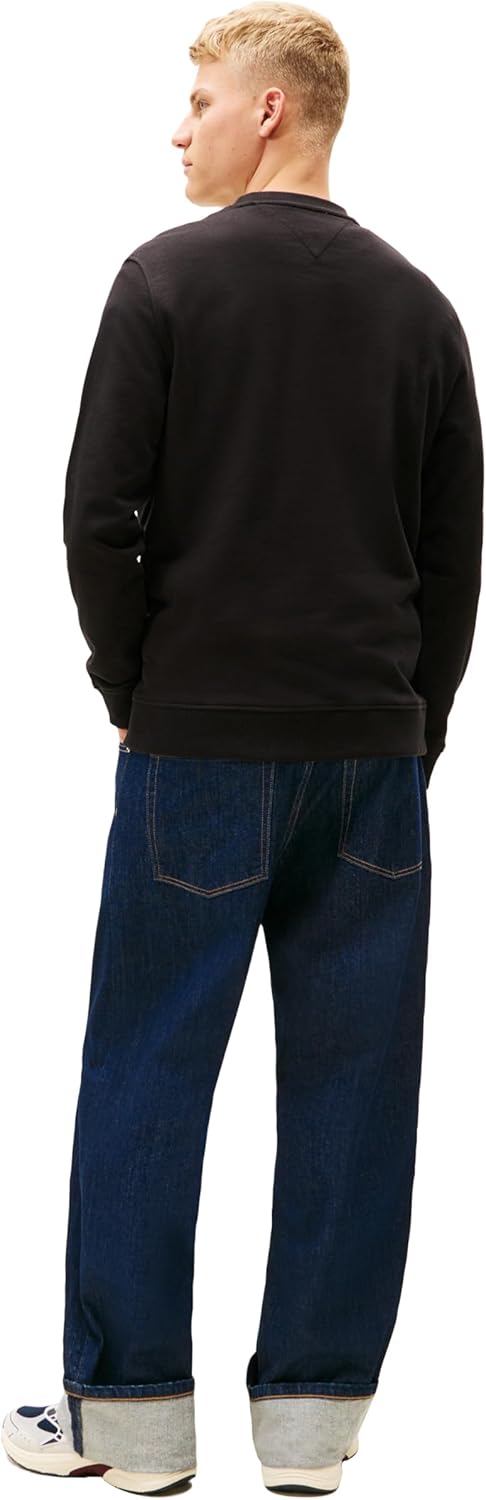 Tommy Jeans mens Medium Weight Crewneck Sweatshirt With Printed Flag Logo - Image 4