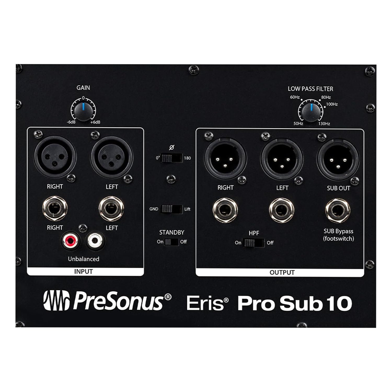 PreSonus Eris Pro Sub 10 Aktiver Subwoofer 10 Zoll Tieftöner mit 2X keepdrum Klinkenkabel