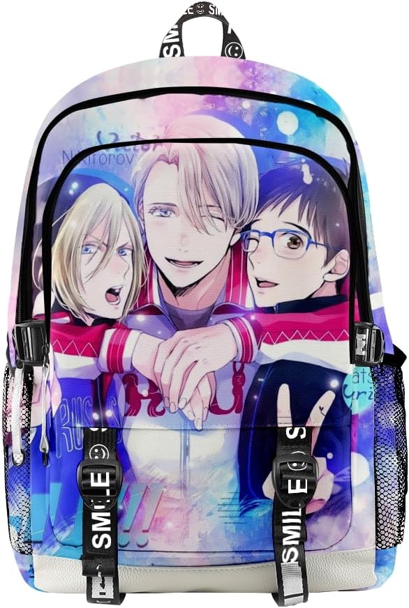 ISaikoy Anime YURI!!! on ICE Backpack Daypack Viktor Nikiforov Laptop Bag 3D Printing School Bag Bookbag 3