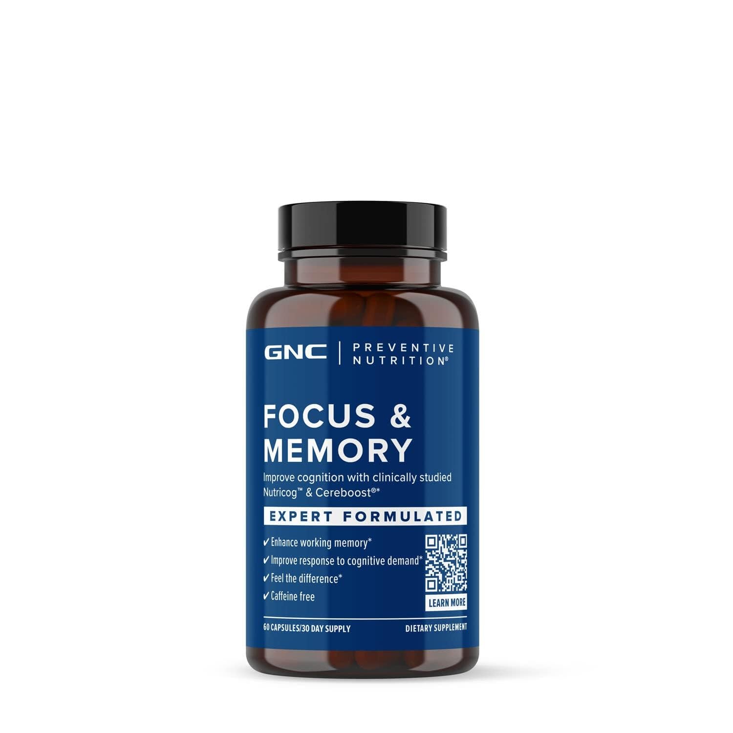 GNC Preventive Nutrition Focus and Memory - 60 Capsules | 30 Servings