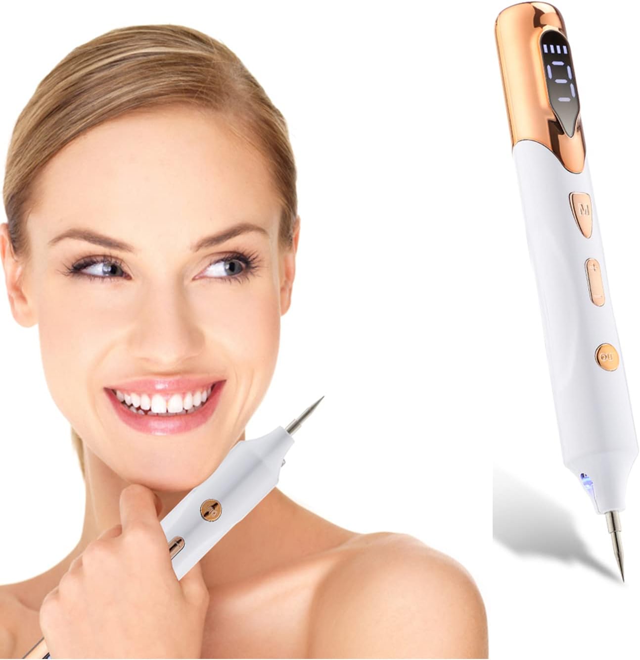 Laser Mole Removal Pen Wart Plasma Remover Tool Beauty Skin Care Corn Freckle Tag Nevus Dark Age Sweep Spot Tattoo Electric Set (GOLD-1)