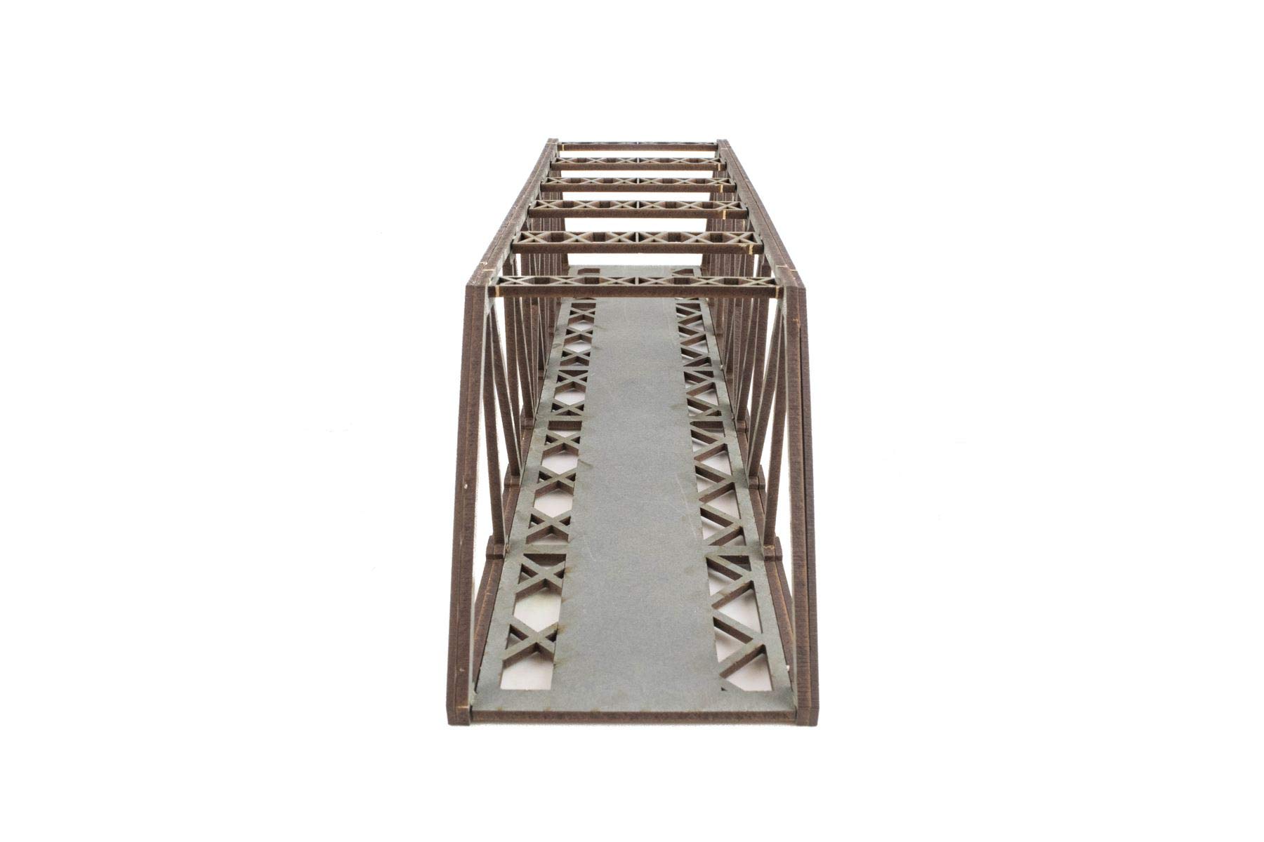War World Scenics Single Track Hi-Detail Grey Girder Bridge 450mm – OO/HO Model Railway Diorama
