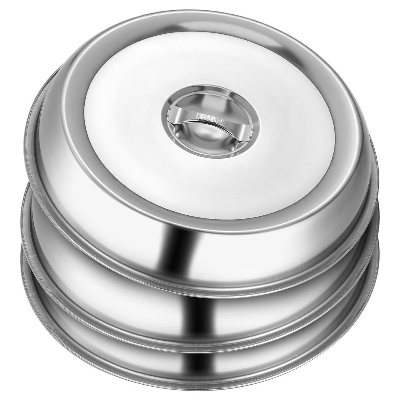 Stainless Steel Food Dome Covers 3Pcs round Silver Serving Dish Covers