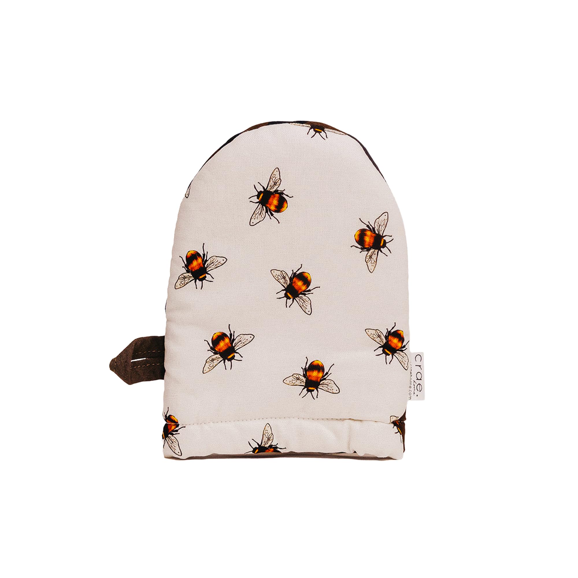 Crae Home – Mini gant de cuisine en coton résistant à la chaleur avec motif lait et miel doublé de silicone, avec boucle de suspension | Joli gant de cuisine pour la pâtisserie et la cuisine | 19,1 x