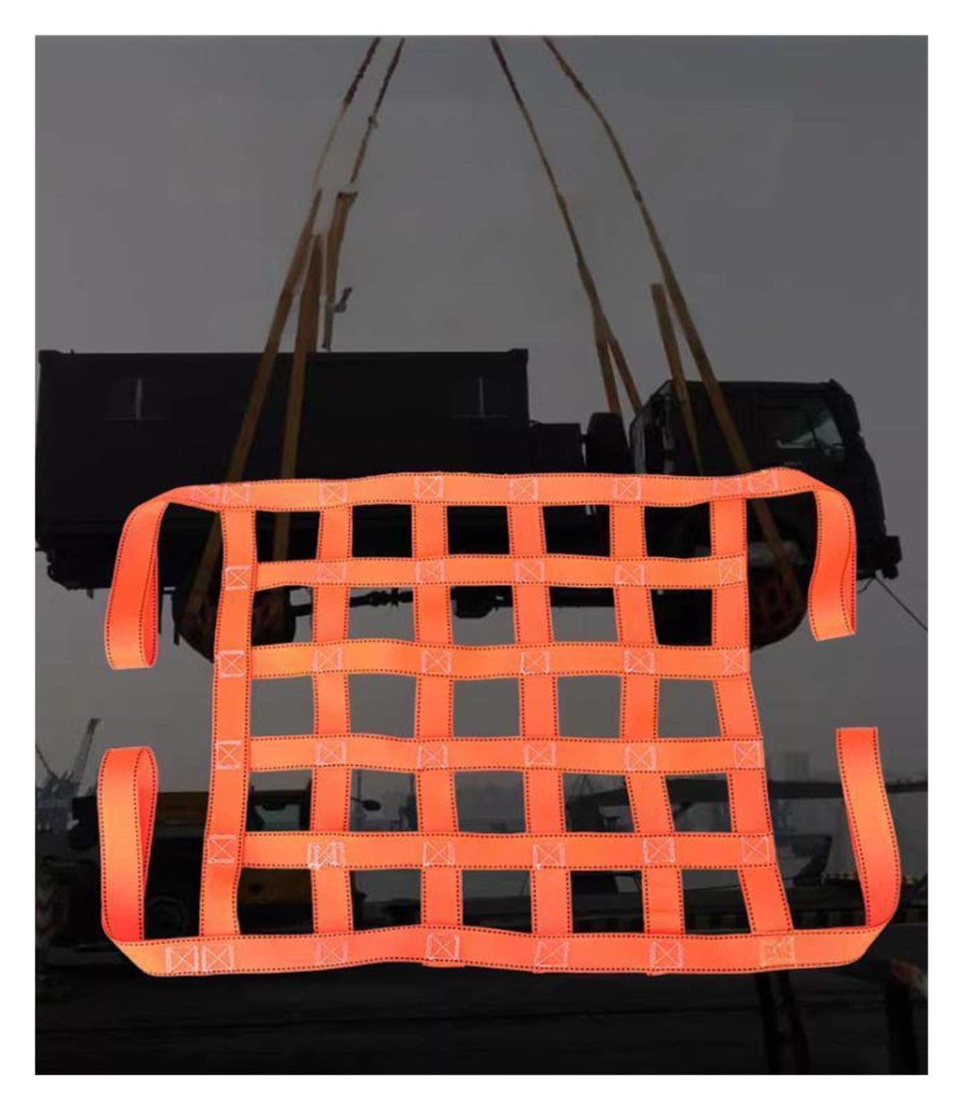Siatki do podnoszenia ładunków – poliestrowa siatka do bezpiecznego transportu i podnoszenia przemysłowego – pojemność 3 ton, 118,1 x 118,1 cm