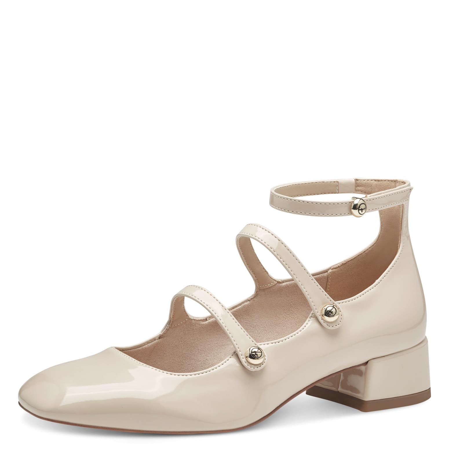 Tamaris Damen Pumps mit Riemchen Vegan Blockabsatz