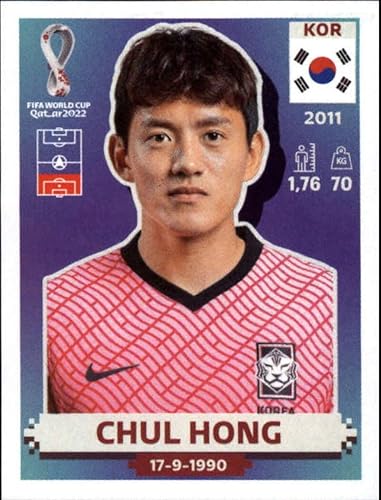 2022 Panini World Cup Soccer Sticker #KOR6 Tae-hwan Kim Korea Republic Group H Official Qatar WC Album Sticker in Raw (NM or Better) - Measuring 2