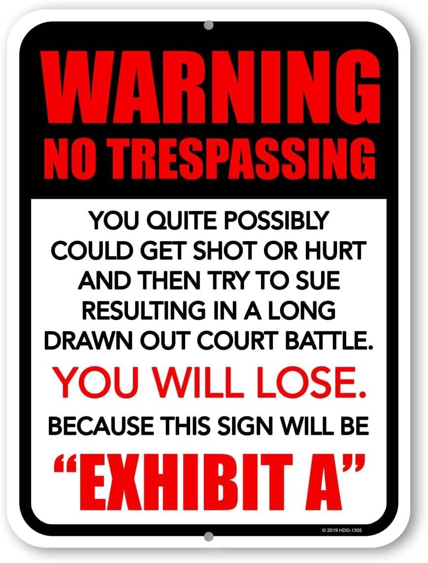 ZDVHOMCB Witty Metal Sign No Trespassing Warning You Have Been Warned Vintage Tin Plaque For Home Yard Farm Gate Driveway Decor 8 X 12 inch