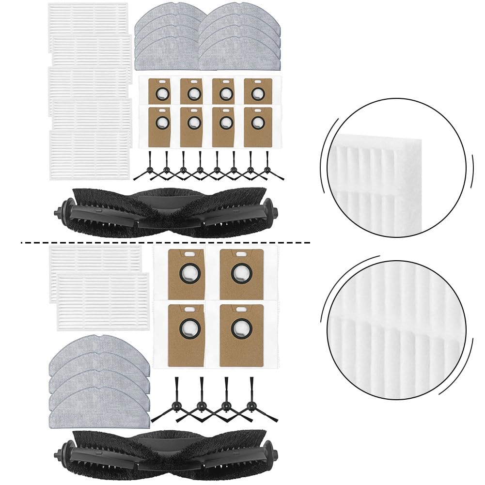 Brosse latérale à rouleau, filtre à poussière, chiffon serpillère, pièces de rechange pour Vyzzle E20