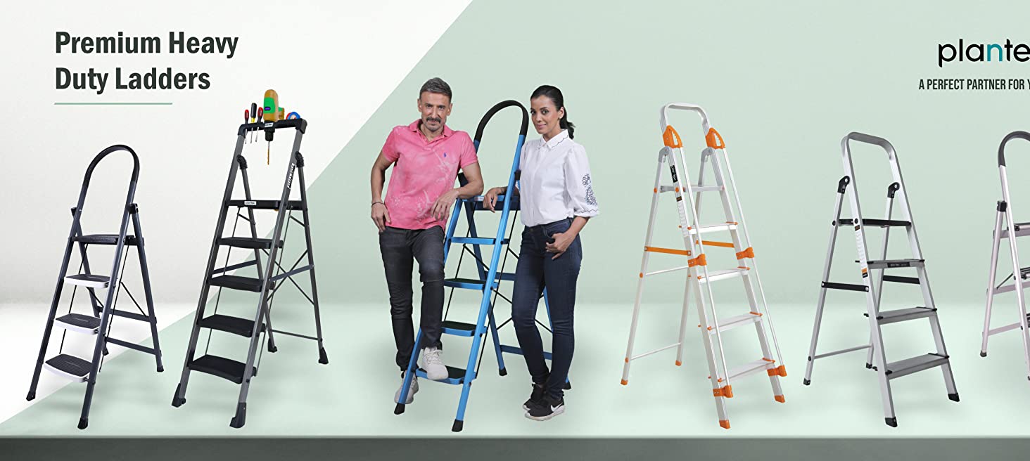 Plantex Guardex 3 Step Foldable Aluminum Ladder for Home/Anti-Slip