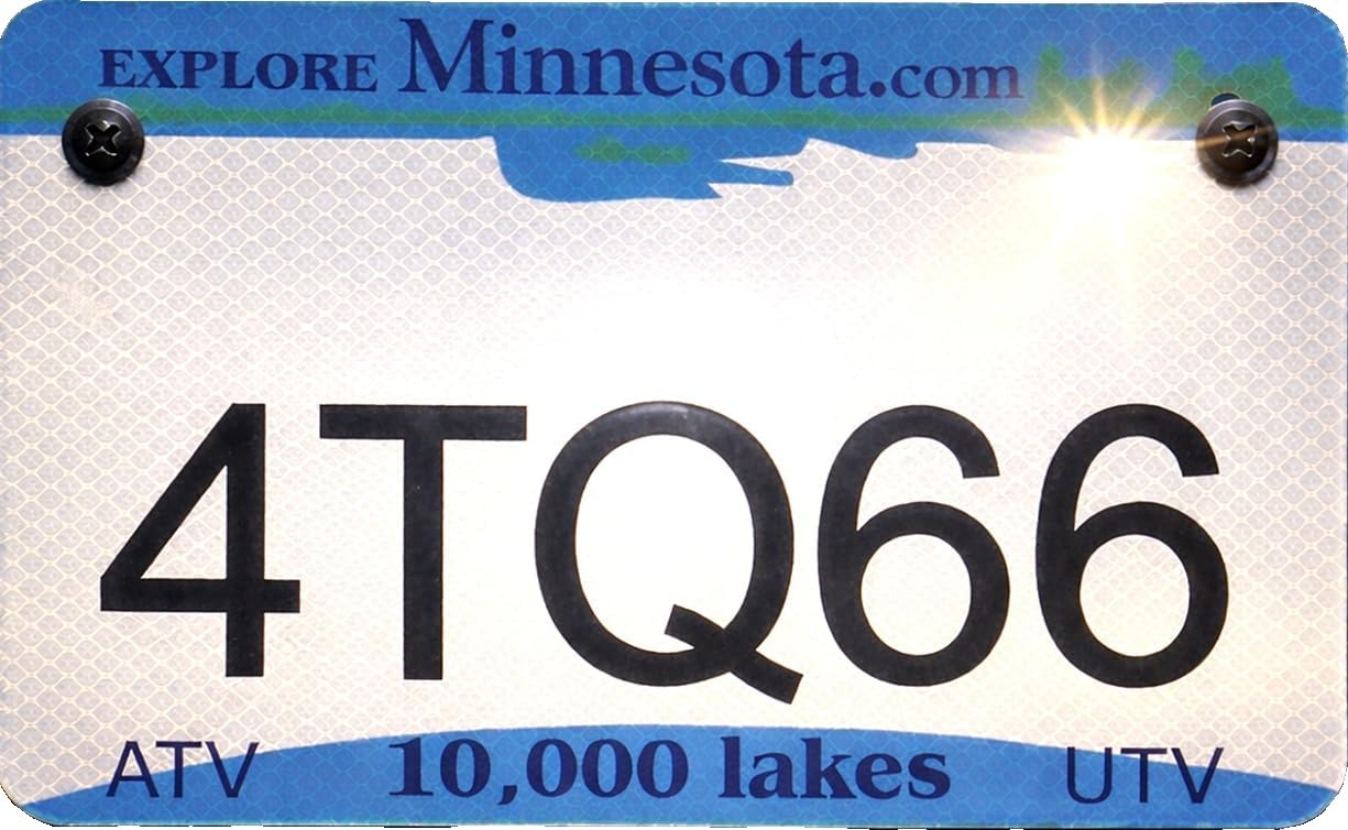 Minnesota Reflective ATV/UTV License Plate – 2026 DNR Approved, Durable Metal Off-Road Tag