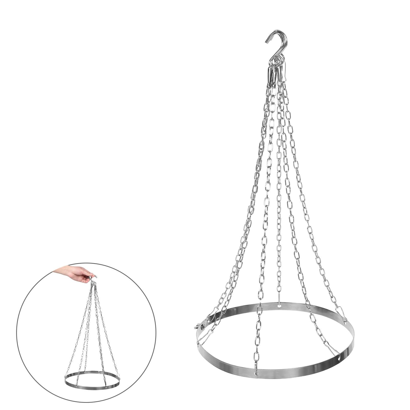 Luxshiny Support de Suspension de Rideaux de Plafond en Acier Inoxydable 30 cm, Anneau de Fixation pour Voilage, Installation Facile pour Chambres et lieux de Mariage