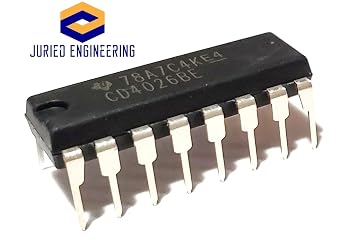 CD4026BE CD4026 CD4026 CMOS Decade Counter/Divider with Decoded 7-Segment Display Outputs and Display Enable Breadboard-Friendly IC DIP-16 (Pack of 5)