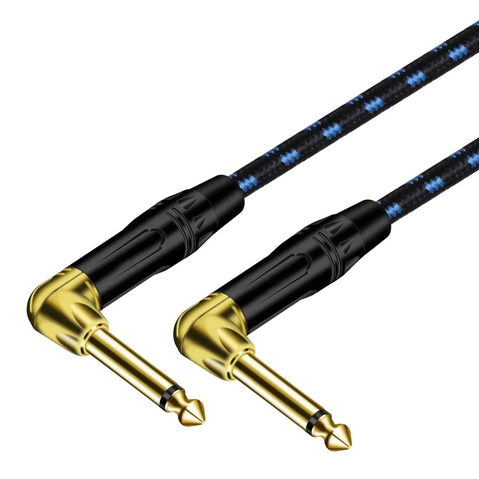 1/4-calowy Kabel Instrumentalny Z Podwójnym Kątem Prostym Profesjonalne Kable Do Basu I Wzmacniacza Gitarowego O Niskim Poziomie Szumów Kabel do Instrumentów Gitarowych (Color : 01, Size : 10M)