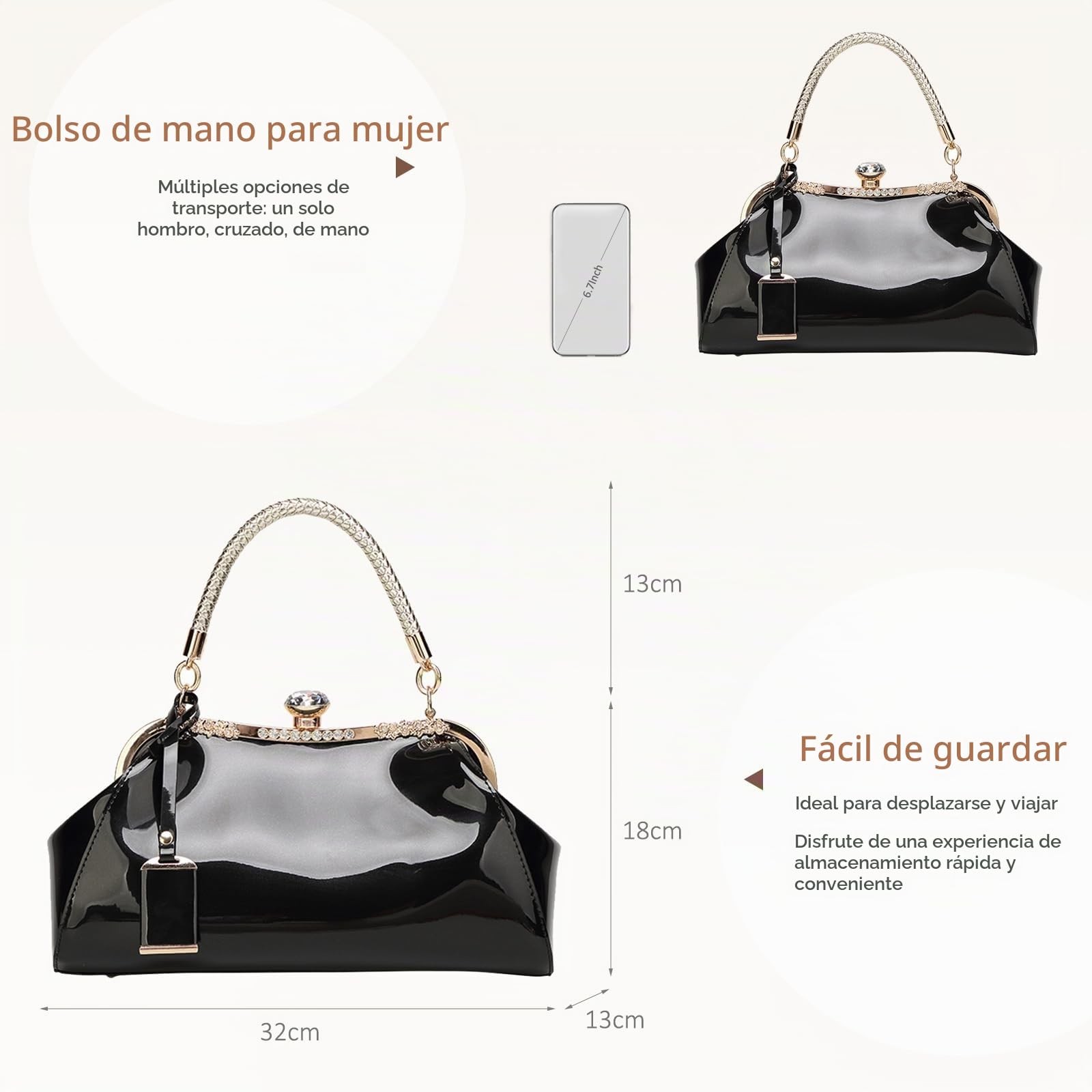 NICOLE & DORIS Bolsos para mujer Bolsos de noche bolsos de fiesta mujer bolso de hombro para mujer moda bolso bandolera Mujer